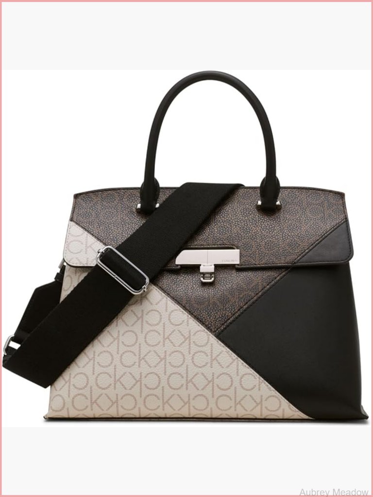 Turn Lock Satchel - Vegan Leather, Top-Handle Bag With Interior Pockets